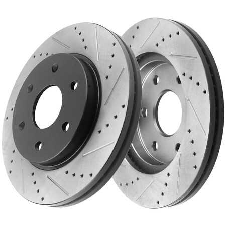 Motorbymotor MotorbyMotor Rear Brake Rotors 342mm Drilled & Slotted 12065095(2Pack) BRR12065095BK